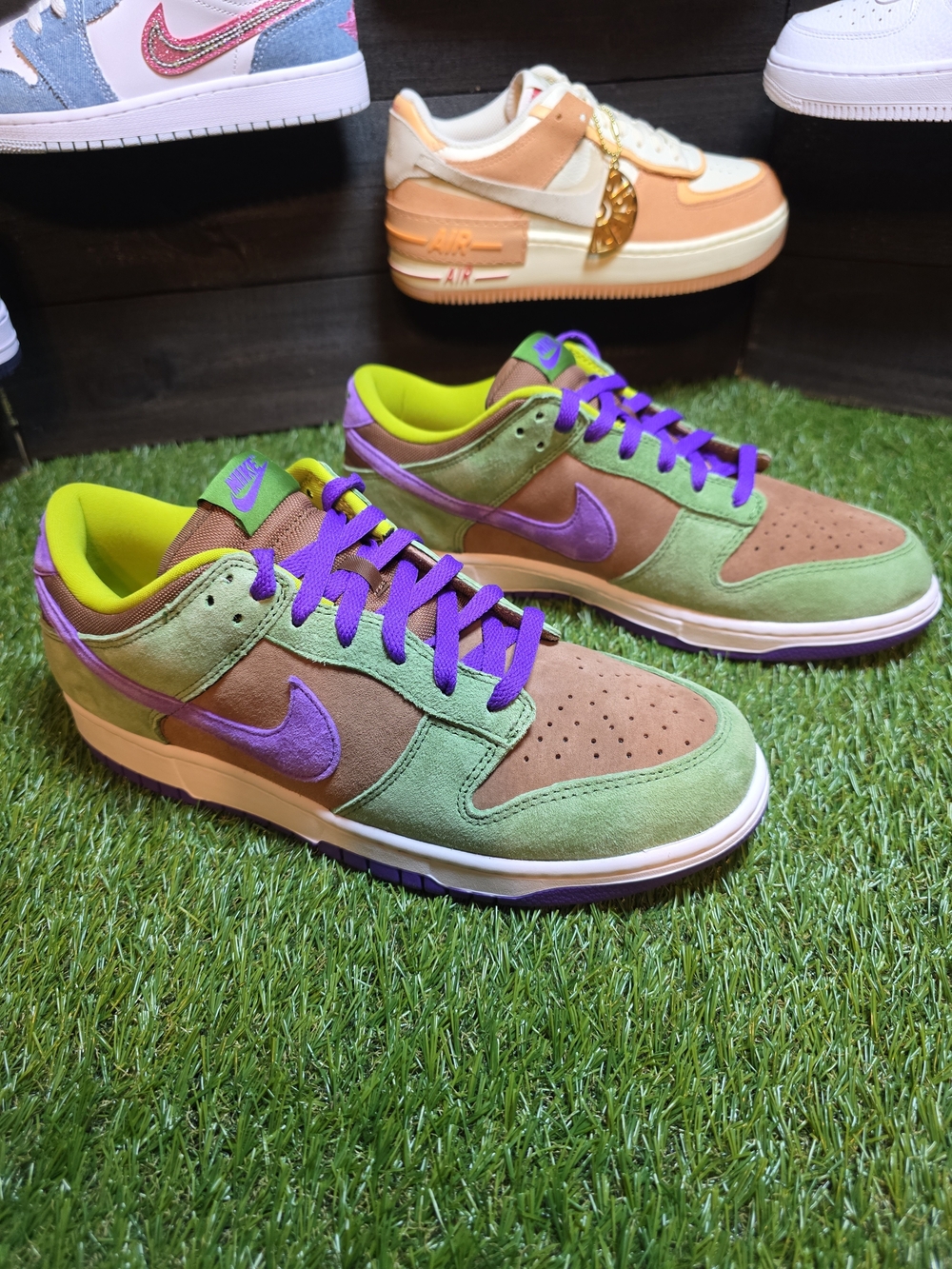 Nike Men’s 11 Dunk Low-Top Skate Shoe - Green/Purple/Brown